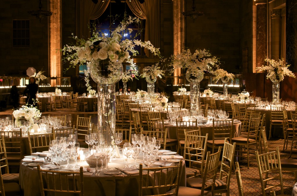 Elevated centerpieces for a wedding