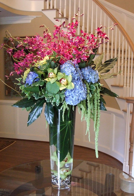 orchids hydrangea amaranthus